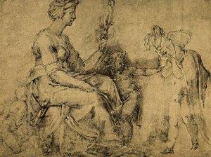 Vanité (?), dessin de Michel-Ange. Gabinetto dei Disegni e delle Stampe, Galerie des Offices, Florence - Michelangelo Buonarroti